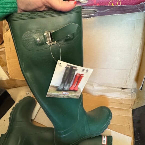 SCOTLAND Wellie Hunter Rain Boot Original Classic Tall Green 7 8 39 Wellington - Picture 5 of 13